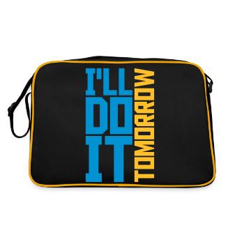 do it tomorrow Zitat - Retro Tasche - Schwarz/Gold - Hinten