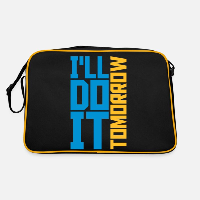 do it tomorrow Zitat Retro Tasche