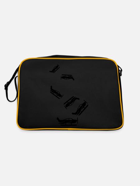 Symbole de l’avion - Sac Retro - noir/or - Dos