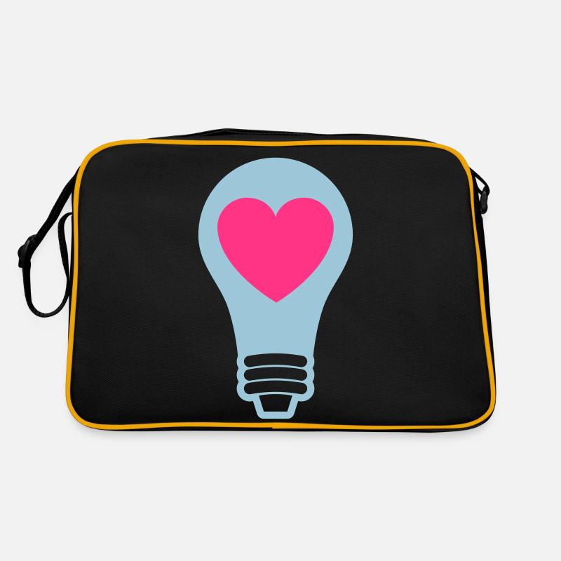 Glühbirne mit Herz Retro Tasche