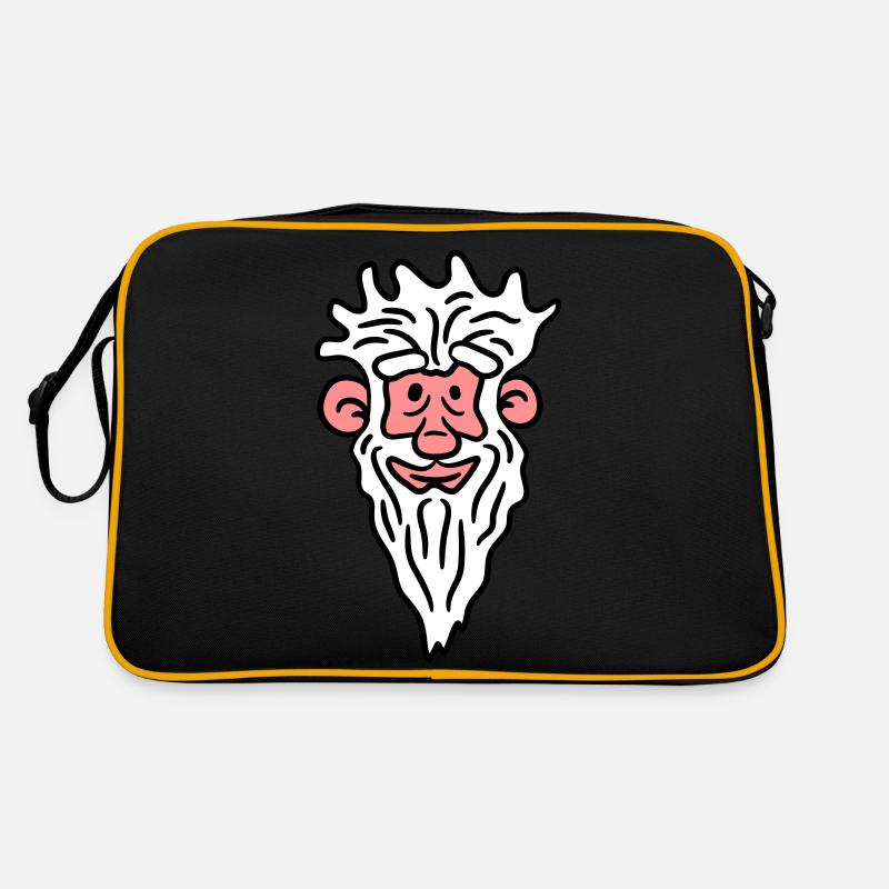 Funny Grandpa Face Comic Style Long Gray Beard Retro Bag