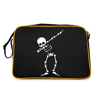 skull dabbing - Retro Tasche - Schwarz/Gold - Hinten