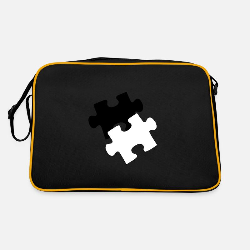 Puzzle - Retro Tasche - Schwarz/Gold