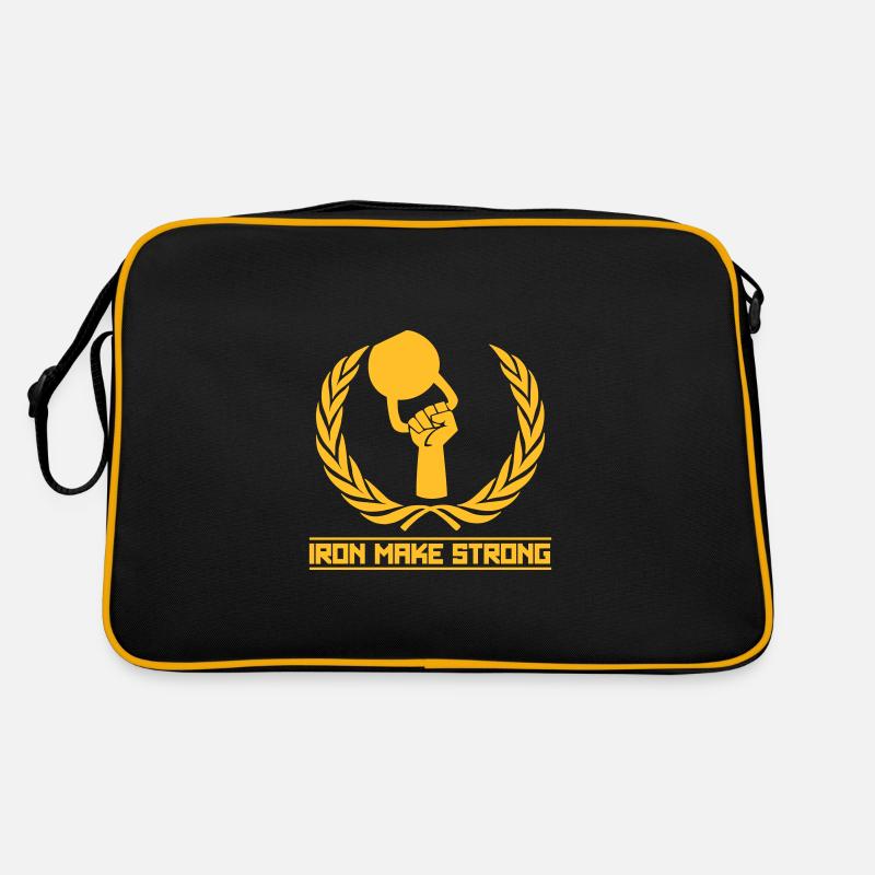 Eisen macht - Kettlebell - Retro Tasche - Schwarz/Gold