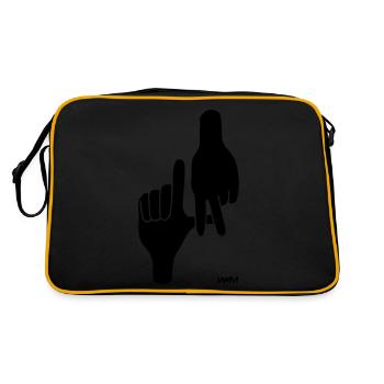 los angeles signe de la main par wam - Sac Retro - noir/or - Dos