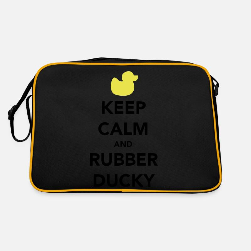 Keep Calm and Rubber Ducky - Retro Tasche - Schwarz/Gold