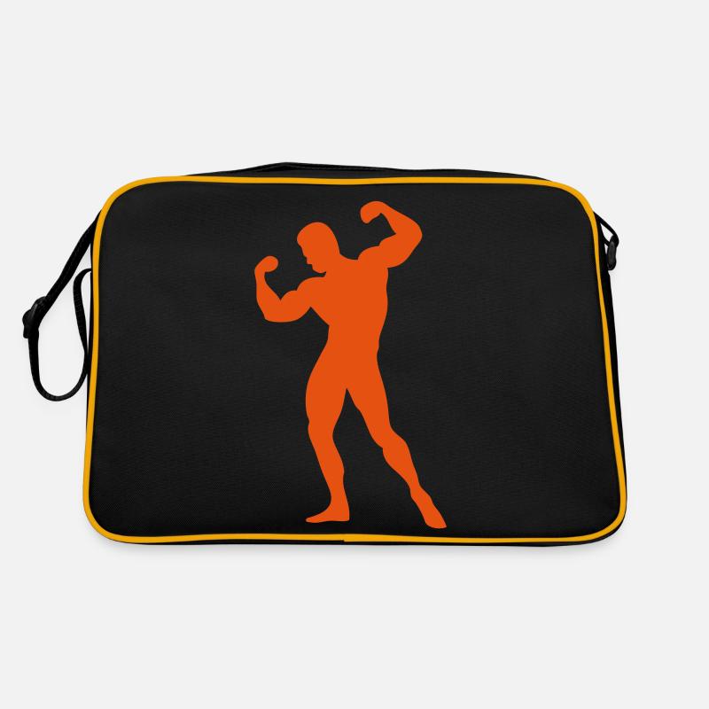 silhouette bodybuilding3 musculation po Sac Retro