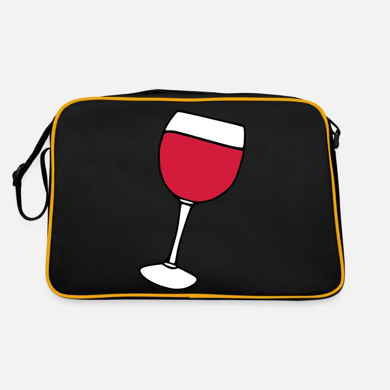 Vin rouge dans le verre Sac Retro