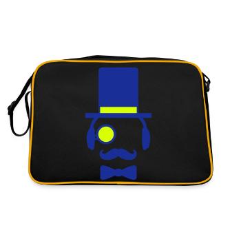 DJ Sir Mustache Monocle Top Hat Cool Gentleman - Retro Bag - black/gold - Back