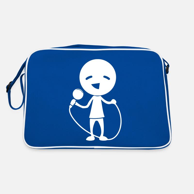 Sänger mit Mikrofon Retro Tasche