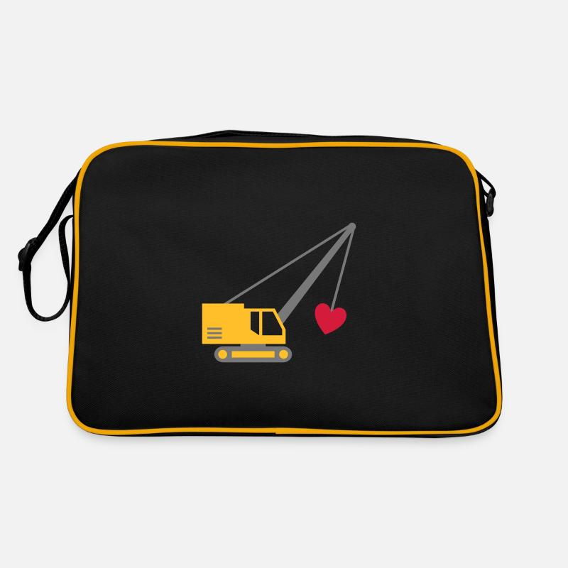 ★ Design colors can be changed ★ Dragline with a heart Retro Bag