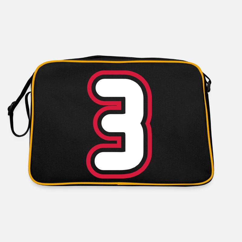 3 Zahl nummer Retro Tasche
