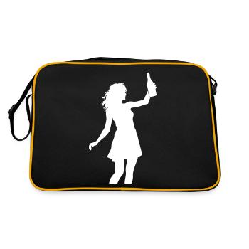 Silhouette de fêtarde célébrant la consommation d’alcool - Sac Retro - noir/or - Dos