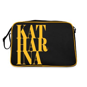 Katharina Nom Prénom Police moderne Word Art - Sac Retro - noir/or - Dos
