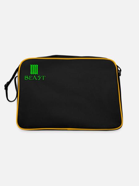 Biest Grün - Retro Tasche - Schwarz/Gold - Hinten