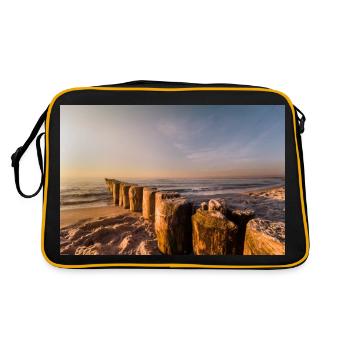 Zingster Buhnen - Retro Tasche - Schwarz/Gold - Hinten