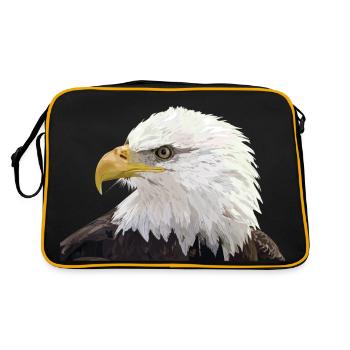 Weißkopfseeadler - Retro Tasche - Schwarz/Gold - Hinten