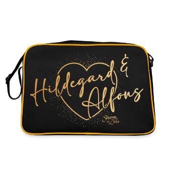 Sturm der Liebe Sonnbichlers Hildegard & Alfons - Retro Tasche - Schwarz/Gold - Hinten