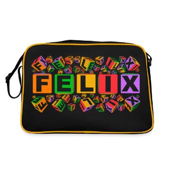 FELIX colourful cubes - Retro Tasche - Schwarz/Gold - Hinten