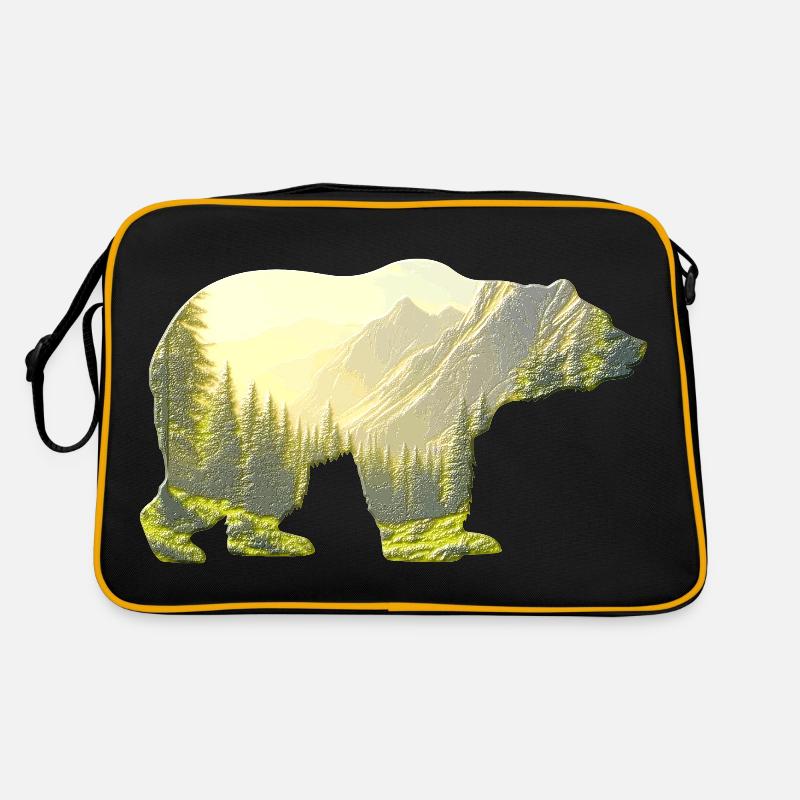 Ours 🐻 - Sac Retro - noir/or