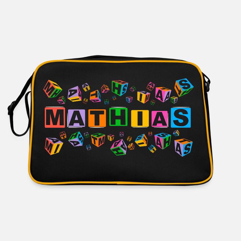MATHIAS colourful cubes - Retro Tasche - Schwarz/Gold