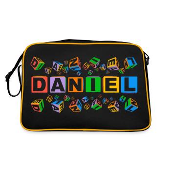 DANIEL colourful cubes - Retro Tasche - Schwarz/Gold - Hinten