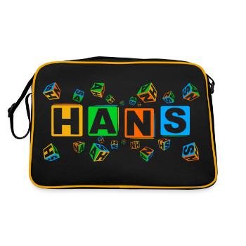 HANS colourful cubes - Retro Tasche - Schwarz/Gold - Hinten