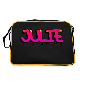 Graffiti prénom Julie - Sac Retro - noir/or - Dos