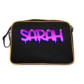 Graffiti Name Sarah - Retro Bag - black/gold - Back