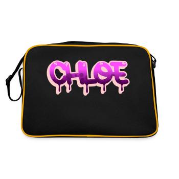 Graffiti-Name Chloe - Retro Tasche - Schwarz/Gold - Hinten