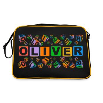 OLIVER colourful cubes - Retro Tasche - Schwarz/Gold - Hinten