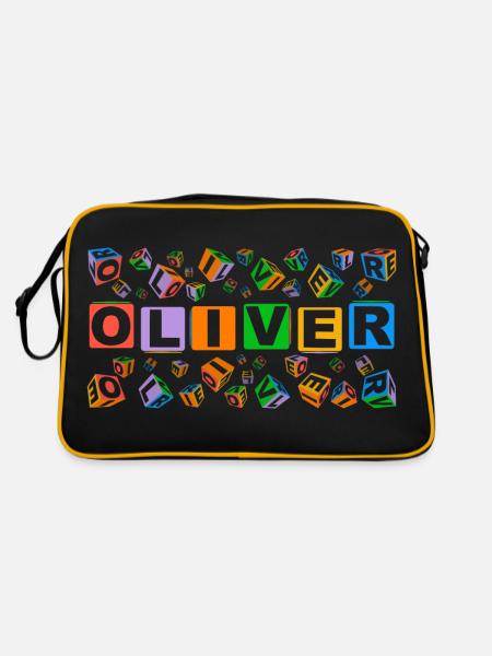 OLIVER colourful cubes - Retro Tasche - Schwarz/Gold - Hinten