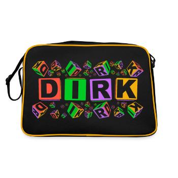 DIRK colourful cubes - Retro Tasche - Schwarz/Gold - Hinten