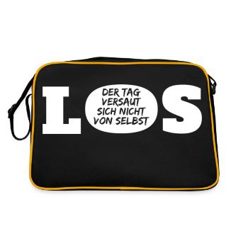 GO - the day doesn't mess itself up - Retro Bag - black/gold - Back
