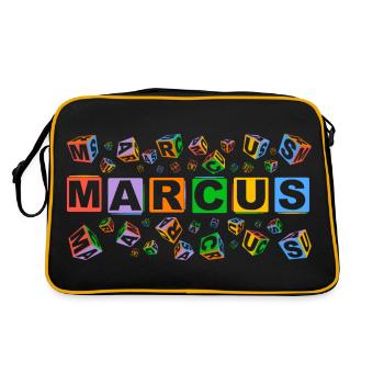 MARCUS colourful cubes - Retro Tasche - Schwarz/Gold - Hinten