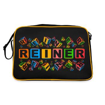 REINER colourful cubes - Retro Tasche - Schwarz/Gold - Hinten