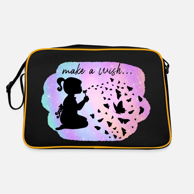 Makeawish - Retro Tasche - Schwarz/Gold