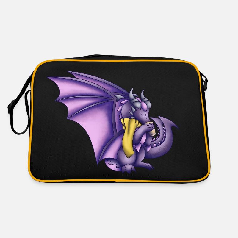 Herbst Lila Drache Retro Tasche