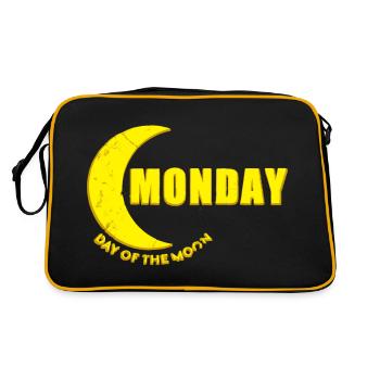 Monday Monday Moon Day Weekdays yellow used look - Retro Bag - black/gold - Back