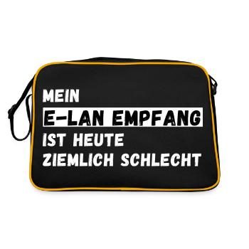 Mein ELAN Empfang ist heute ziemlich schlecht WLAN - Retro Tasche - Schwarz/Gold - Hinten