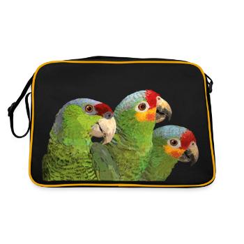 Red-fronted Amazon and lilac-crowned parrot - Retro Bag - black/gold - Back