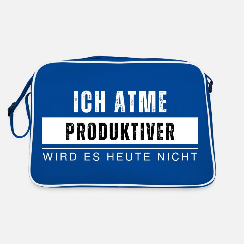 Ich atme produktiver wird es nicht Lustiger Spruch Retro Tasche