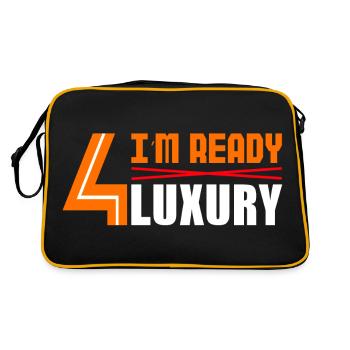 eauto emobilität Elektroauto Spruch auto 4 Luxury - Retro Tasche - Schwarz/Gold - Hinten