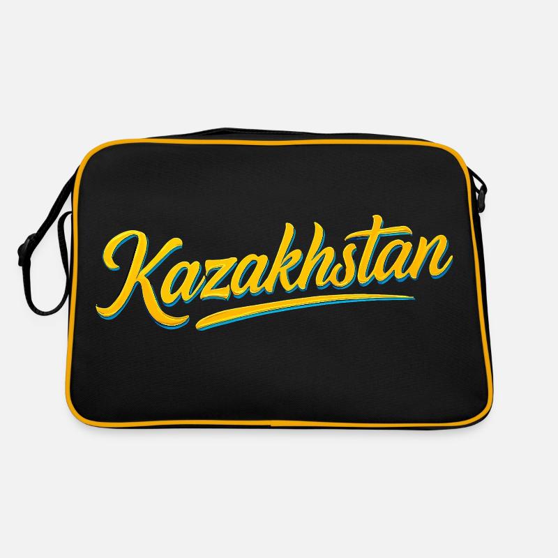 Kazakhstan Eagle Sun Flag Lettering Gift Retro Bag