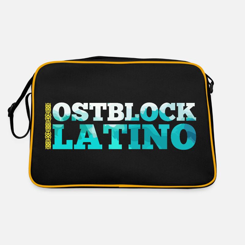 Ostblock Latino Kasache Kasachstan Geschenk - Retro Tasche - Schwarz/Gold
