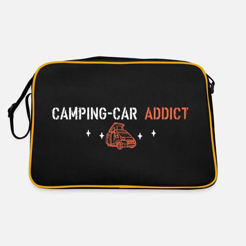 Camping car addict - Sac Retro - noir/or