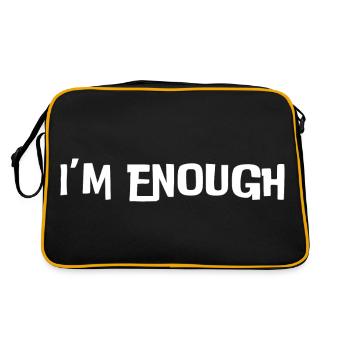Je suis assez (texte blanc) - Sac Retro - noir/or - Dos