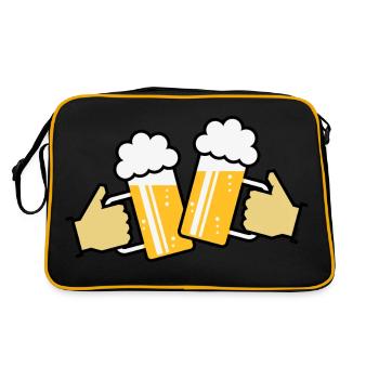 Les chopes à bière trinquent à la main ! (Bière / chopes à bière 4C) - Sac Retro - noir/or - Dos
