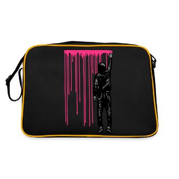 STREET ART - SPRAY BOY - Retro Tasche - Schwarz/Gold - Hinten