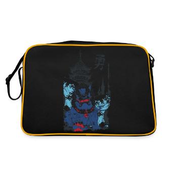 White/black China Doggy Monster - banana harvest - Retro Bag - black/gold - Back